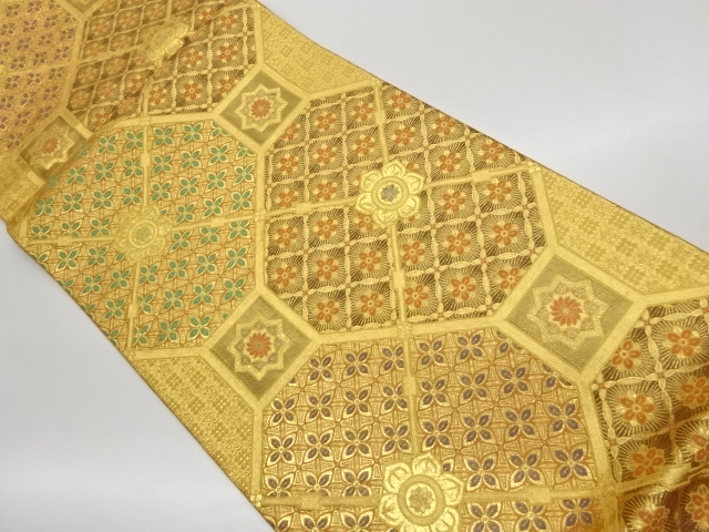 JAPANESE FUKURO OBI / WOVEN FLOWER RHOMBUS